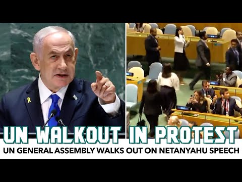 UN Assembly WALKS OUT On Netanyahu Speech In Protest