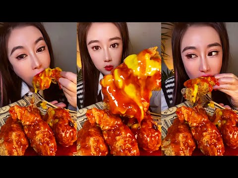 🍗 Korean Fried Chicken Street Food Mukbang ASMR! 🤤 Crispy, Crunchy, & Oh-So-Delicious! 🤤