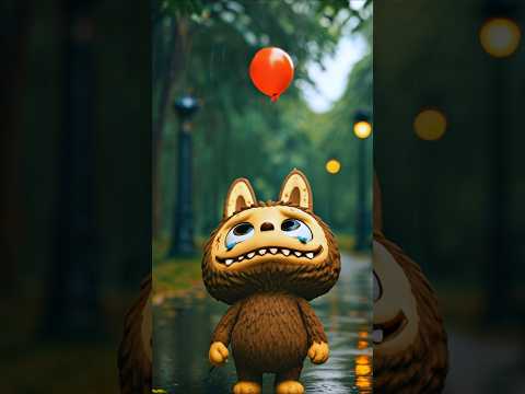 Poor Labubu Lost His Balloon #labubu #catvideos #cat