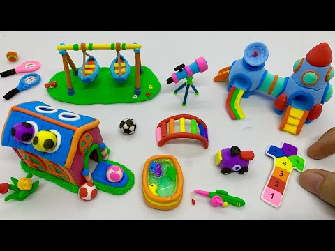 DIY How To Make Polymer Clay Miniature  Playground Set  | Easy Tutorials