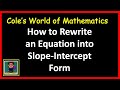 Slope-Intercept Form Concepts