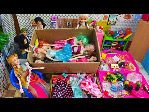அஞ்சலிகிட்ட இவ்ளோ பொம்மை இருக்கா/All types off Dolls collection in cardboard Box/Barbie show tamil