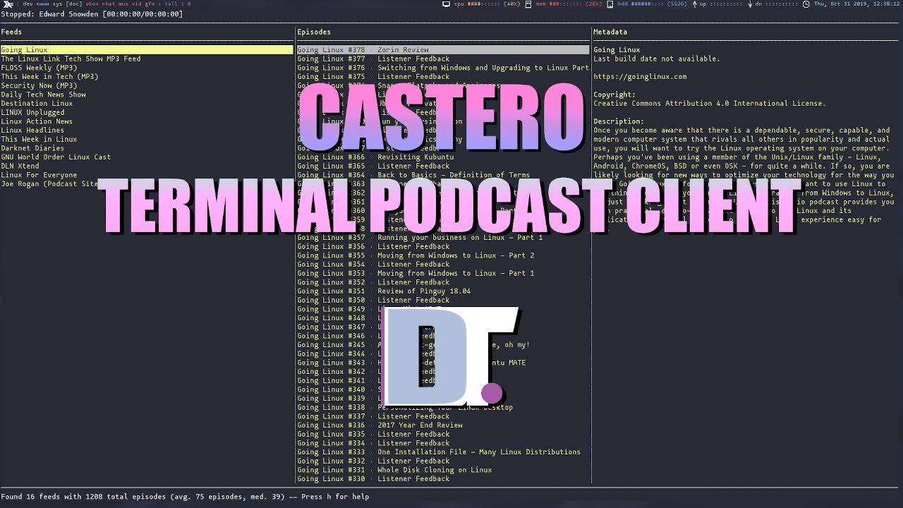Listen To Podcasts In The Terminal With Castero DistroTube