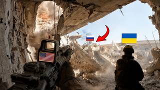 Internationale Soldaten stürmen russische Stellung – Panzer bringt Gebäude zum Einsturz