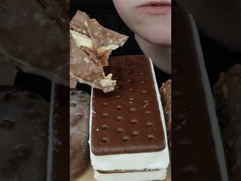 Chocolate Ice Cream Bars, Sandwiches, Cone Mukbang ASMR #asmr #shorts #icecream #dessert #mukbang