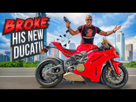 I BROKE HIS BRAND NEW 2025 DUCATI PANIGALE V4!