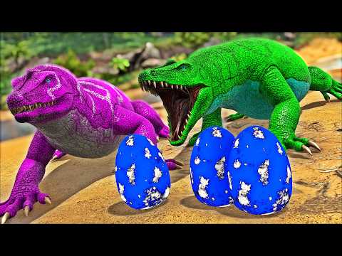 A História do Casal Megalania e Seu OVO em PERIGO! Dinossauro Feroz! ARK 100 DIAS