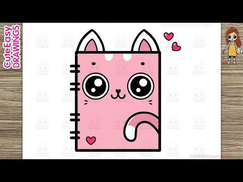 How to Draw a Cute Kitty Notebook Simple & Easy for Kids - 2