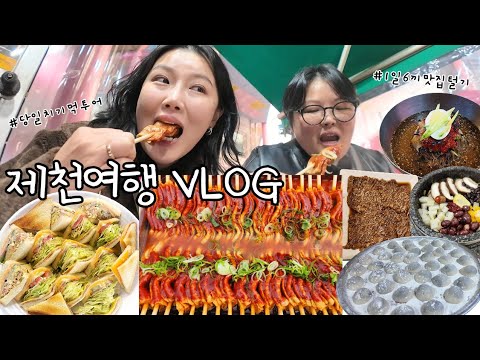 로컬 찐맛집 6끼 조져봄😜 제천 당일치기 여행 먹방 브이로그 | 빨간오뎅 소갈비 막국수 한정식 덩실분식 찹쌀떡 샌드위치 | 제천맛집 | 가스트로투어 Mukbang VLOG