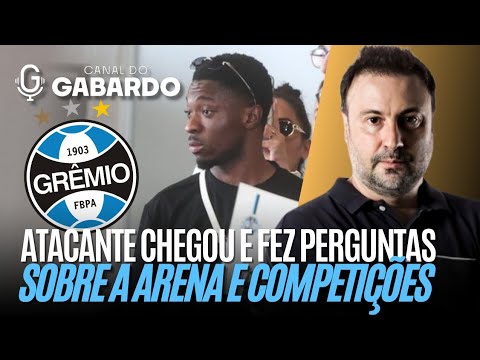 A pergunta que Amuzu fez sobre a Arena; chegou, fez foto do estádio e tirou dúvida sobre o Gauchão