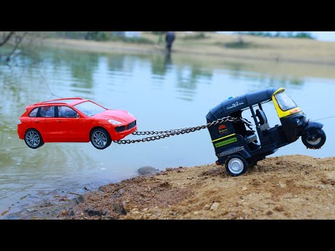 Toyota Fortuner CNG Auto Rickshaw Accident Pulling Out JCB Excavator Auto Rickshaw ? Dumper | CS Toy