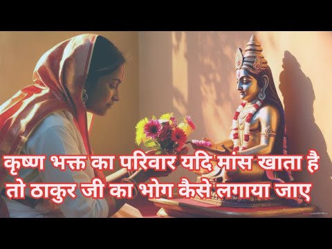 कृष्ण भक्त का परिवार यदि मांस खाता है तो ठाकुर जी का भोग कैसे लगाया जाए।indresh ji maharaj।।# videos