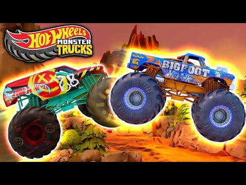 🌋 ¡Batalla de Monster Trucks en el Volcán! 🔥 | Hot Wheels Monster Trucks