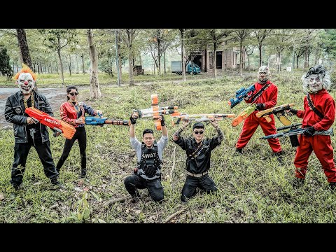 LTT Films : Nerf Gun Silver Flash Fights Tiger Mask Team with Big Bets Escape or Fail?