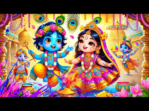 Tera Kisne Kiya Shringar Kids Animation Video  तेरा किसने किया श्रृंगार सांवरे  #Little Krishna Song