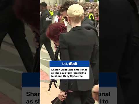 Sharon Osbourne breaks down in tears at emotional funeral procession for husband Ozzy