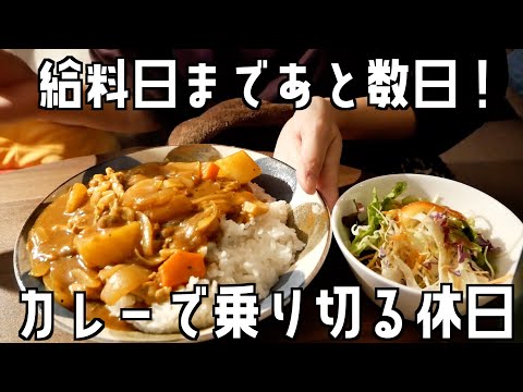 【給料日まであと少し】土日は1円も使わず過ごしたい！カレーで乗り切る休日【一人暮らしの自炊記録】