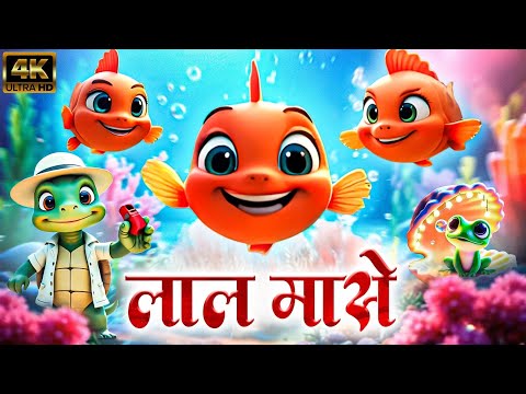 लाल मासे Laal Masse - Marathi 3D Rhymes For Kids | Marathi Balgeet Song मराठी गाणी | Badbad Geete