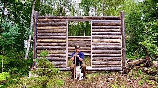 Solo Building My Log Cabin Workshop With Weathered Logs: Part 1