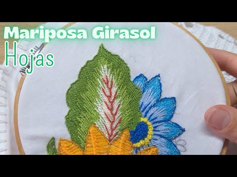 Una linda puntada para hojas I diseño de Mariposa Girasoles🌻🌸