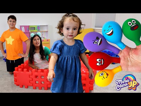 Maria Clara ensina as cores com balões coloridos | Learn Colors With Balloons