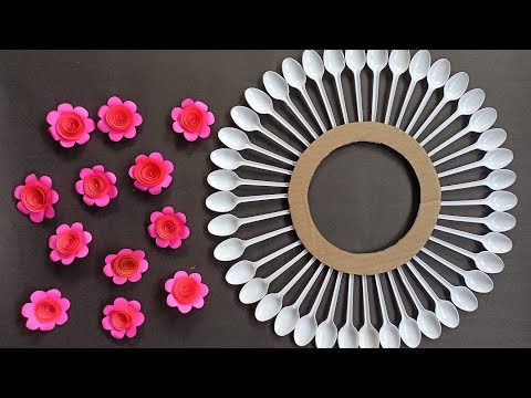 DIY Plastic Spoons Wall Hanging/Paper Craft For Home Decoration/DIY Wall Hanging Idea ||