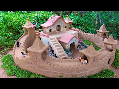 Cat Rescue And Build the Cat Castle From Mud With Castle Great Wall