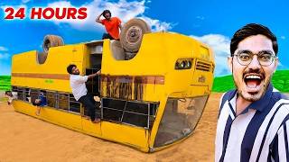 ₹100000 Flipped Bus Challenge   बस पलट गई मरते मरते बचे😭