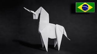Como Fazer um Origami de Unicórnio – Modelo Exclusivo com Chifre que Muda de Cor!