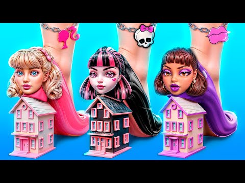 We bouwen een geheime Kamer! Barbie vs Bratz vs Monster High!