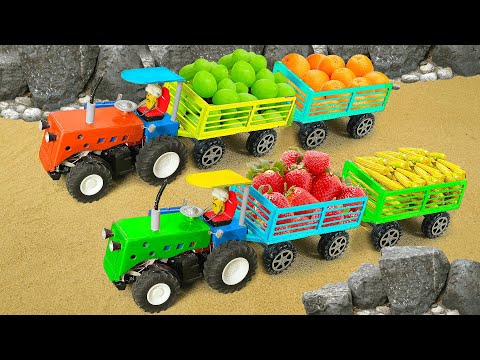 Diy tractor making mini concrete bridge for heavy truck crossing | diy concrete mixer #26