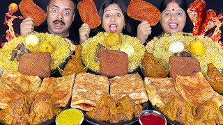 SPICY MUTTON BIRYANI vs FISH FRY, CHICKEN MUGHLAI EATING CHALLENGING VIDEO WITH PUNISHMENT #asmr