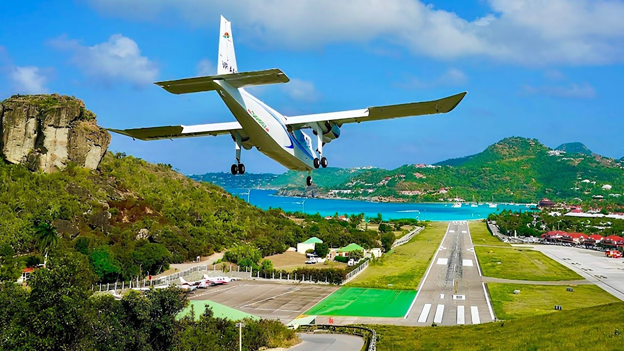 Crazy landing at St Barts - Cockpit view (4K) - World's most dangerous ...