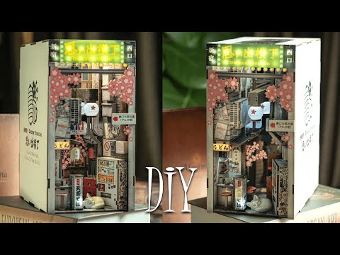 Omoide Yokocho  | Anavrin (Motion Scene) || DIY Miniature Booknook - Relaxing Satisfying Video