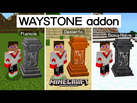 WAYSTONE ADDON para MINECRAFT PE 1.21 BEDROCK - TELEPORT Addon MCPE 1.21.X como PC