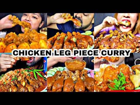 ASMR EATING SPICY CHICKEN CURRY, BUTTER CHICKEN, EGGS | BEST INDIAN FOOD MUKBANG |Foodie India|