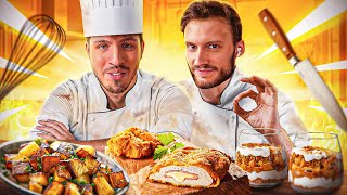 IL CUISINE DES CORDONS BLEUS AVEC UN DESSERT HORRIBLE (tout est cramé)
