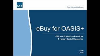 OASIS+ Navigating the New eBuy FY25