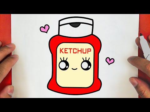 CÓMO DIBUJAR UN LINDO KETCHUP, PASSO A PASSO,  JACK Dibujos