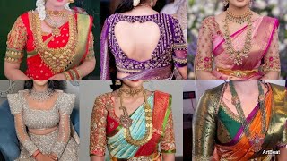 New Fashionable Designer Blouse For Sarees Croptops Lehengas 2025 Best Traditional Blouse Designs