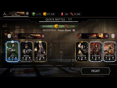 Mortal Kombat Mobile Gameplay -Multiplayer Quick Battle 7/7 work hard