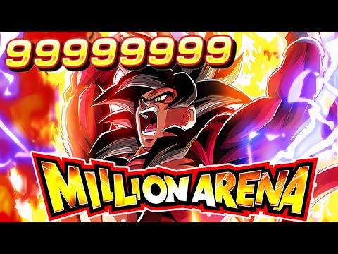 90 MILLION DAMAGE! AGL LR SSJ3 ➜ SSJ4 GOKU VS MILLION ARENA! Dragon Ball Z Dokkan Battle