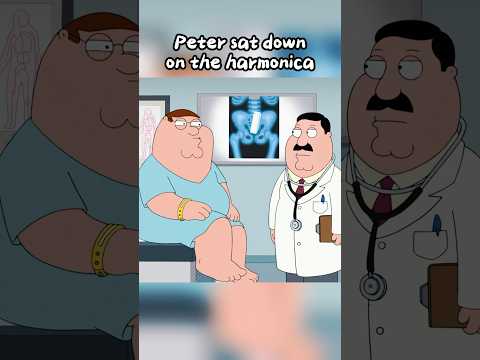 Peter sat down on the harmonica