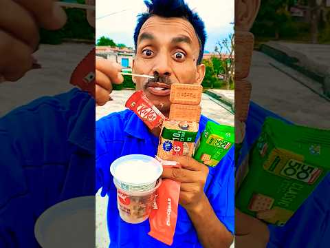 yummy 😋 Sundae spin chocolate 🍦aur Chocobar icecream 🍨#50=50#parle_g#kitkat#patanjali#shortfeed