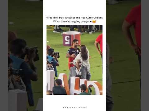Virat Kohli cutely jealous Pulls Anushka when she was hugging others #short #viral #cricketbuzz