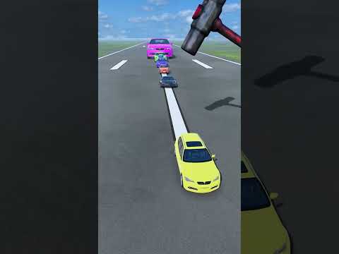 Colorful Small to Giant Cars vs Hammer #155