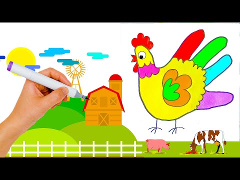 How to Draw a Rooster Step by Step 🐓 Drawing for Kids | Nursery Rhymes For Babies #drawing #howto