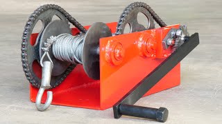 How To Make A Manual Winch | Homemade Powerful Manual Winch | Homemade Winch | DIY Winch