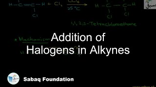 Addition of Halogens in Alkynes