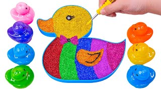 Mixing All My Slime l How To Make Rainbow Glitter Duck Glossy Pool Slime Satisfying ASMR